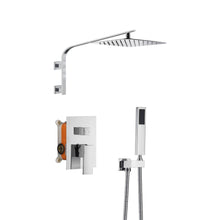 Cargar imagen en el visor de la galería, 12-Inch Rain Head Big Arc Wall Mount Chrome Shower System - Single or Two Function Rough-In Valve with Trim
