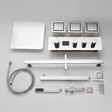 Cargar imagen en el visor de la galería, 12inch Wall mount 3 way digital thermostatic shower faucet with sliding bar and 4inch body jets