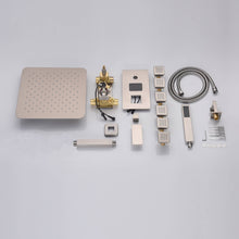 Cargar imagen en el visor de la galería, 12 Inch or 16 Inch Ceiling Mounted 3-Way Brushed Nickel Digital Display Shower Faucet - Includes 6 Body Jets"