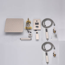 Cargar imagen en el visor de la galería, 12 Inch or 16 Inch Ceiling Mounted 3-Way Brushed Nickel Digital Display Shower Faucet - Includes Dual Hand Wands