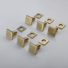Carregar imagem no visualizador da galeria, Brushed Gold Wall-Mounted 3-Way Thermostatic Shower System with Body Jets