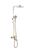 Cargar imagen en el visor de la galería, Luxury Brushed Gold 3-Function Exposed Shower Set with Handheld Shower and Tub Spout