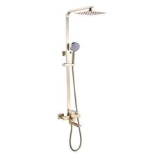 Cargar imagen en el visor de la galería, Luxury Brushed Gold 3-Function Exposed Shower Set with Handheld Shower and Tub Spout