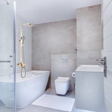 Cargar imagen en el visor de la galería, Luxury Brushed Gold 3-Function Exposed Shower Set with Handheld Shower and Tub Spout