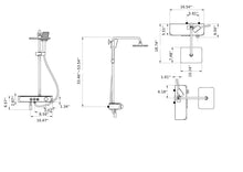 Cargar imagen en el visor de la galería, Gold Thermostatic Shower Set with Digital Display, Hand Shower, Tub Spout - 3 Functions