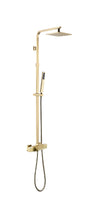 Load image into Gallery viewer, Luxurious Brushed Gold Or Matte black Wall-Mounted Thermostatic Rain Exposed Shower Set with Tub Spout