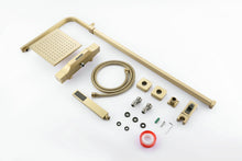 Load image into Gallery viewer, Luxurious Brushed Gold Or Matte black Wall-Mounted Thermostatic Rain Exposed Shower Set with Tub Spout