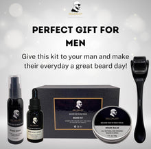 Load image into Gallery viewer, Beard Growth Kit Men’s Beard Care Kit Grooming Set 5 Pieces Beard Products with Wash, Oil Serum, Balm and a Gift Box for Men Self Care