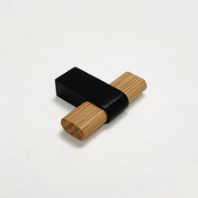Load image into Gallery viewer, Black and Oak Wood "Crossing" Cabinet Knob and Drawer Handles
