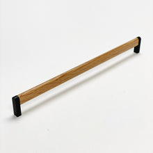 Load image into Gallery viewer, Black and Oak Wood "Crossing" Cabinet Knob and Drawer Handles