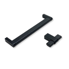 Load image into Gallery viewer, Black Wood and Metal "Crossing" Cabinet Knob and Drawer Handles
