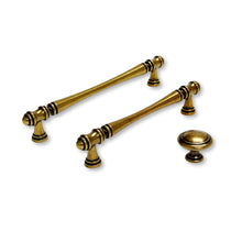 Load image into Gallery viewer, Cabinet Hardware "Palermo" Drawer Pulls and Knobs in Antique Brass