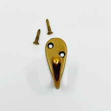 Load image into Gallery viewer, Antique Brass "Capri" Single Modern Wall Hat and Coat Hook