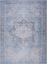 Load image into Gallery viewer, Ice Blue Flat Pile Washable Rug - Clearance