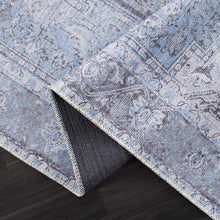 Load image into Gallery viewer, Ice Blue Flat Pile Washable Rug - Clearance