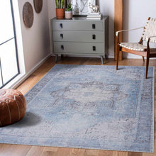 Load image into Gallery viewer, Ice Blue Flat Pile Washable Rug - Clearance