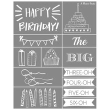 Load image into Gallery viewer, Happy Birthday - Mesh Stencil 8.5 x 11