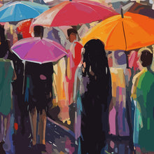 Carregar imagem no visualizador da galeria, Raining Cityscape Wallpaper Mural - Abstract Color Mural. #6762