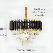 Carregar imagem no visualizador da galeria, Alfonsine | Luxury Black Crystal Led Hanging Chandelier For Living Room