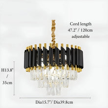 Carregar imagem no visualizador da galeria, Alfonsine | Luxury Black Crystal Led Hanging Chandelier For Living Room
