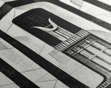 Load image into Gallery viewer, Art Deco Black And White Art Print, Art Deco Architecture, Framed Canvas Print, Ready To Hang Framed Wall Art, Living Room Wall Hanging