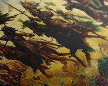 Load image into Gallery viewer, Depiction Of An Ancient Battle, Cool Office Mancave Decor, Wall Decor, Ready To Hang Framed Canvas Print, Oversize Wall Art