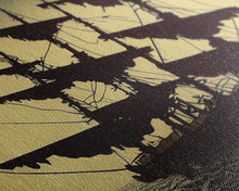 Load image into Gallery viewer, Haunted ghost pirate ship aloft in the sea, 3 piece canvas, 3 piece wall art, living room above sofa art