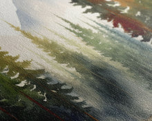 Carregar imagem no visualizador da galeria, 3 Panel Framed Canvas Print Wall Art Set of 3 Emerald Green Mountain Forest Lake Landscape Minimalist Modern Art Nature Wall Decor Pine Tree