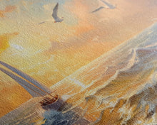 Load image into Gallery viewer, Beautiful Ocean At Sunset 3 Piece Canvas Print Wall Art, Above Sofa, Abstract Art, Modern Art, Minimalism Lakehouse Decor