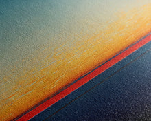 Load image into Gallery viewer, Beautiful Art deco style watercolor sunset, framed canvas print, ready to hang framed wall art