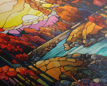 Load image into Gallery viewer, Beautiful Autumn Centerpiece Art, Framed Canvas Print, Stained Glass Style Decor, Fall Decor, Fall Art, Farmhouse Decor, Fall Home Decor