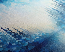 Carregar imagem no visualizador da galeria, A Winter Scene, Framed Canvas Print, Mosaic Style Painting Print, Stained Glass Style Art, Above Mantle Art, Living Room Decor