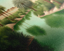 Load image into Gallery viewer, Desert Oasis Watercolor Landscape Canvas Print - Perfect for Living Room, Bedroom, Panoramic Extra Wide Format Art