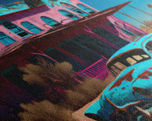 Carregar imagem no visualizador da galeria, Fallout Style Art, Atomic age, abandoned post apocalyptic, framed canvas print, cool wall art