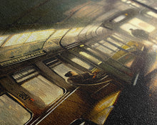 Load image into Gallery viewer, Still life on a subway, train art, framed canvas print
