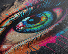 Load image into Gallery viewer, Vibrant Graffiti Style Eye Wall Art Canvas Print - Street Art Inspired Graphic Illustration Artwork