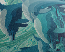 Load image into Gallery viewer, Dolphins in the Ocean, Turquoise dolphin art, framed canvas print, wall art with frame