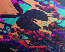 Load image into Gallery viewer, Beautiful butterfly art, vaporwave aesthetic pastel art, framed canvas print