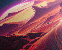 Load image into Gallery viewer, Apache Trail Scenic Drive, Framed Canvas Print, Roads of Arizona, retro style art