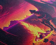 Carregar imagem no visualizador da galeria, Campfire Songs, Retrowave style art, framed canvas print, synthwave art