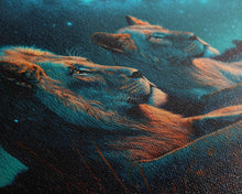 Load image into Gallery viewer, Boss Couple, Lion Art, Framed Canvas Print