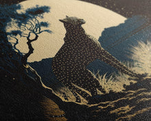 Cargar imagen en el visor de la galería, Cheetah Made of Stars Print, Synthwave Animal Prints, Cheetah and a starry night sky, framed canvas print, cute animal art