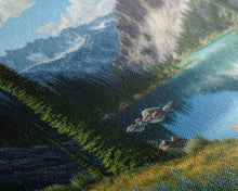 Carregar imagem no visualizador da galeria, Calm and Serene Landscape Painting, Framed Canvas Print, Canvas Art, Framed wall decor, living room wall art, Pine Tree Lake