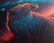 Cargar imagen en el visor de la galería, Cheetah Art Print, Framed Canvas Print, Leopard Art, Leopard Print, Retro Synthwave Art, Cheetah Wall Art, Cheetah Painting