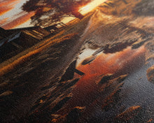 Load image into Gallery viewer, Country Lane Sunset Canvas Print, Country Roads, Dirt Road Art, Primitive Decor