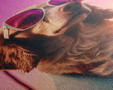 Load image into Gallery viewer, Dachshund Wall Print, Dog Wall Art, Dog Sunglasses, Dog In Teal Shirt, Funny Art, Framed Wall Art, Framed Canvas, Wall Print, Wall Canvas
