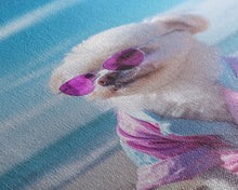Load image into Gallery viewer, CShih Tzu In Beach Sunglasses Wall Print, Dog Décor, Dog Print, Dog Portrait, Framed Wall Art, Framed Canvas, Wall Print, Wall Canvas