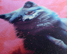 Load image into Gallery viewer, Black Fox Wall Print, Animal Art Print, Animal Portrait, Pink Art, Wildlife Art, Framed Wall Art, Framed Canvas, Wall Print, Wall Canvas