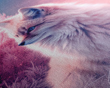 Load image into Gallery viewer, Arctic Fox Wall Print, Animal Art Print, Animal Portrait, Pink Art, Wildlife Art, Framed Wall Art, Framed Canvas, Wall Print, Wall Canvas