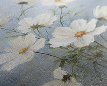 Load image into Gallery viewer, Cosmos Art Print - Framed Canvas Art - Oil Painting Poster Print - White Flowers Still Life - Small Flower Bouquet Oil Painting Wall Art